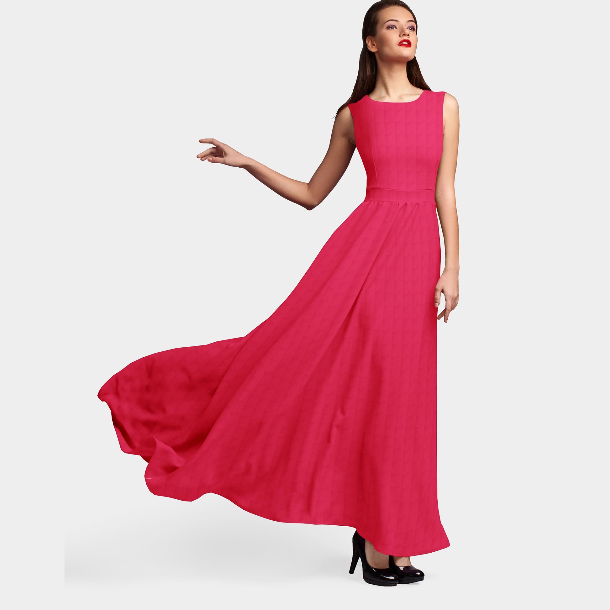 Red Solid Georgette Fabric Trade UNO