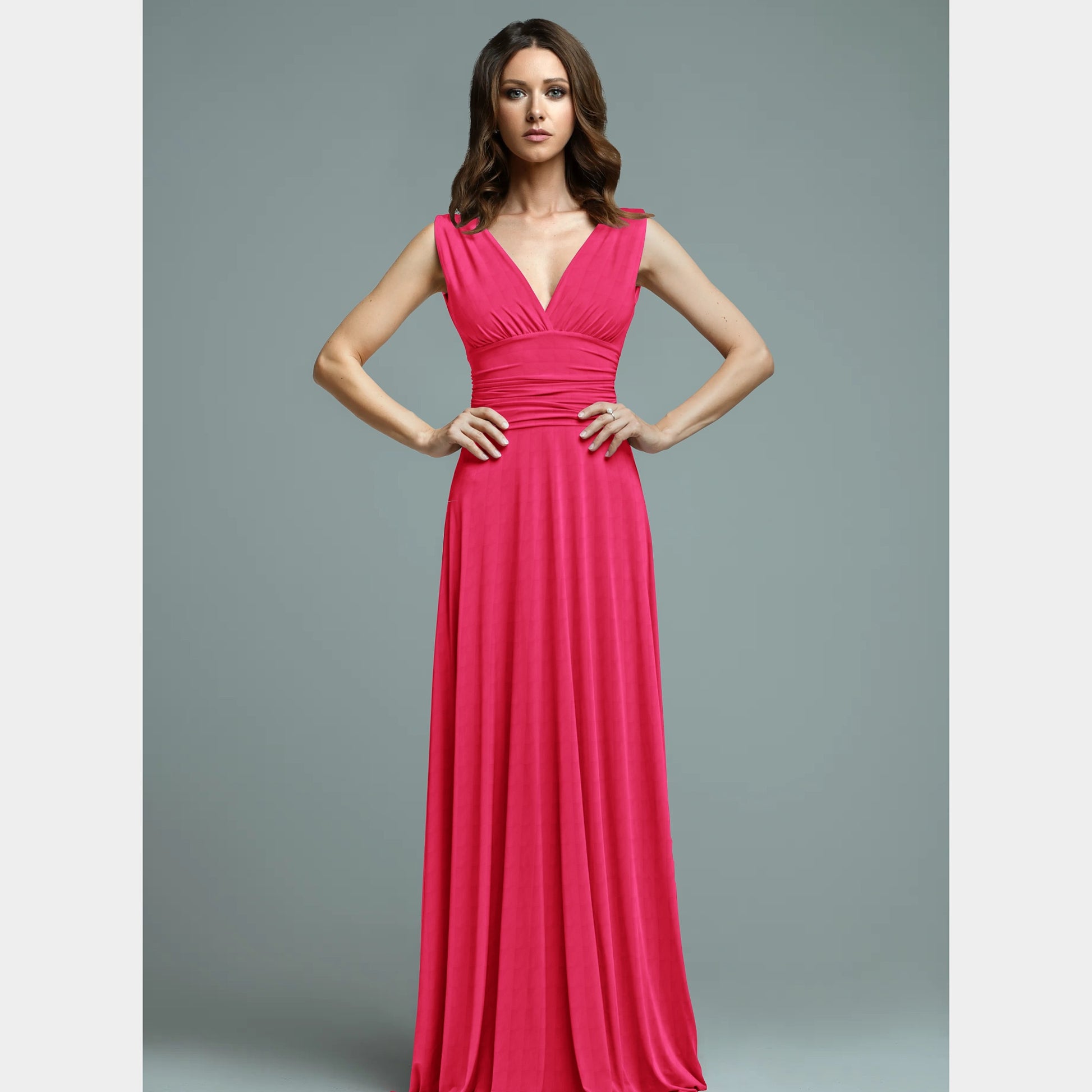 Red Solid Georgette Fabric Trade UNO