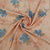 Rust Orange Floral With Foil Print Cotton Slub Fabric Trade UNO