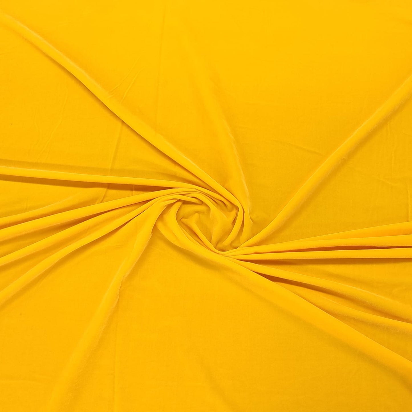 Saffron Solid Poly Velvet Fabric Trade UNO