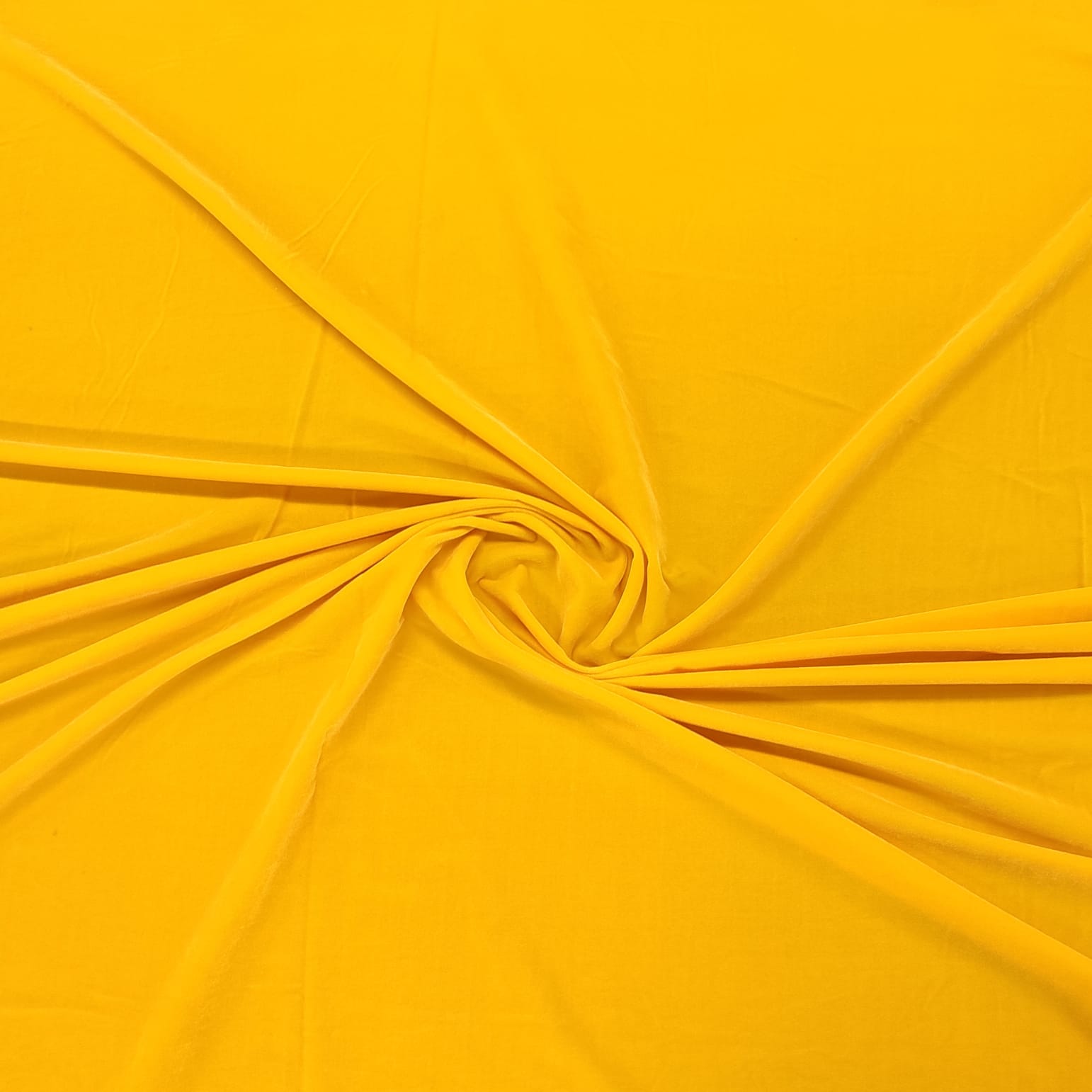 Saffron Solid Poly Velvet Fabric Trade UNO