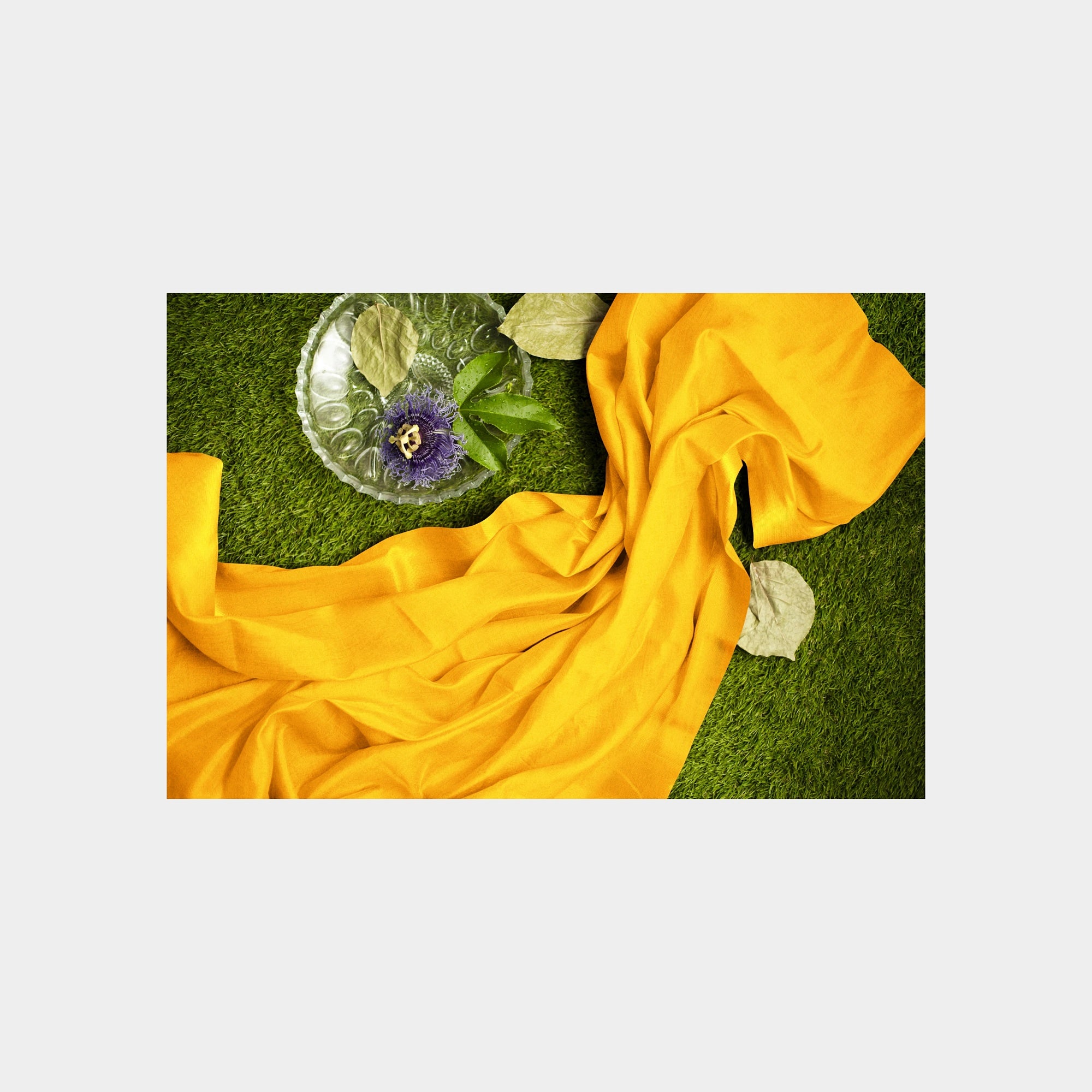 Saffron Solid Poly Velvet Fabric Trade UNO