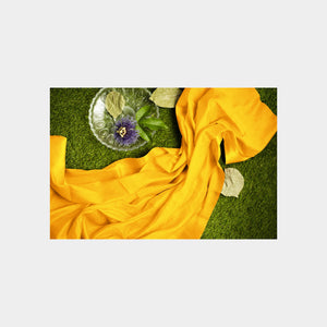 Saffron Solid Poly Velvet Fabric Trade UNO