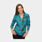 Sea Green Check Floral Print Viscose Dobby Fabric - TradeUNO