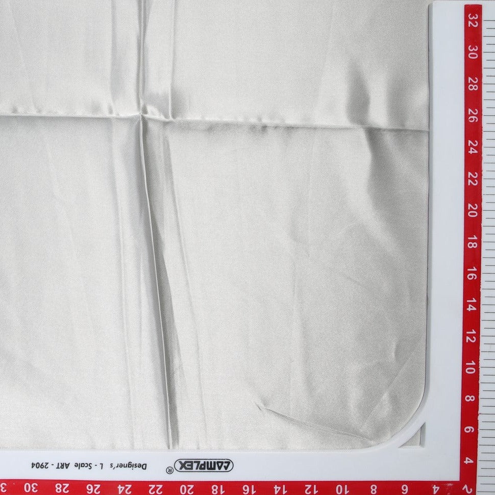 Silver Solid Satin Fabric Trade UNO