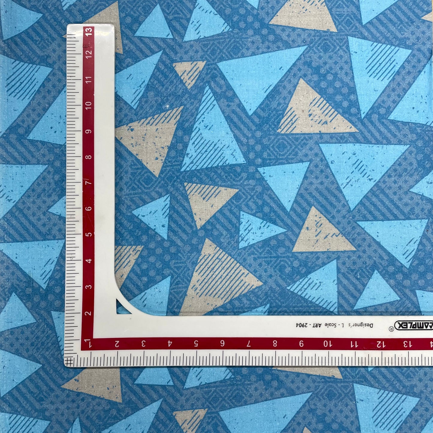 Sky Blue Geometrical Print Viscose Dobby Fabric Trade UNO