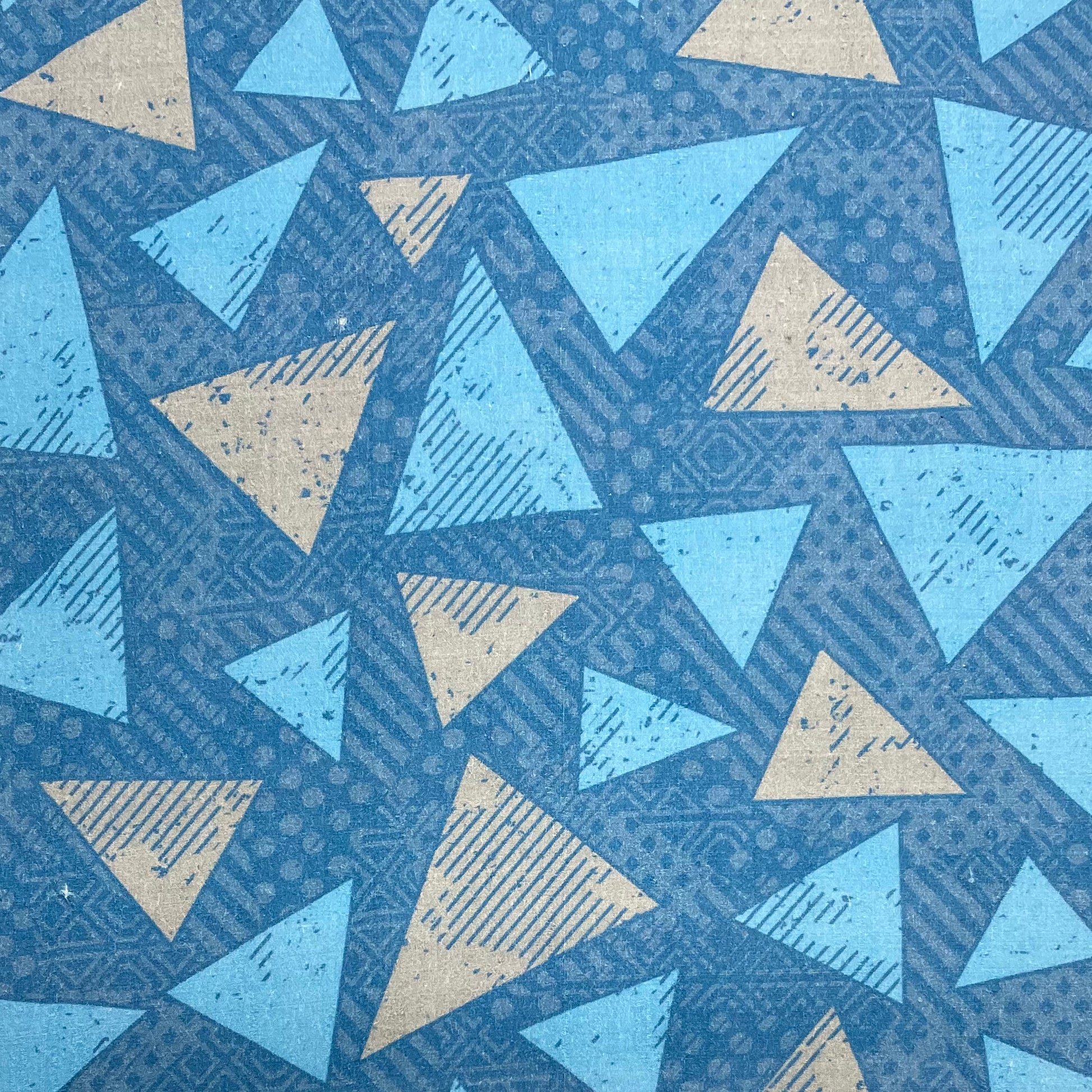 Sky Blue Geometrical Print Viscose Dobby Fabric Trade UNO