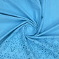 Sky Blue Schiffli Embroidery Cotton Fabric - TradeUNO
