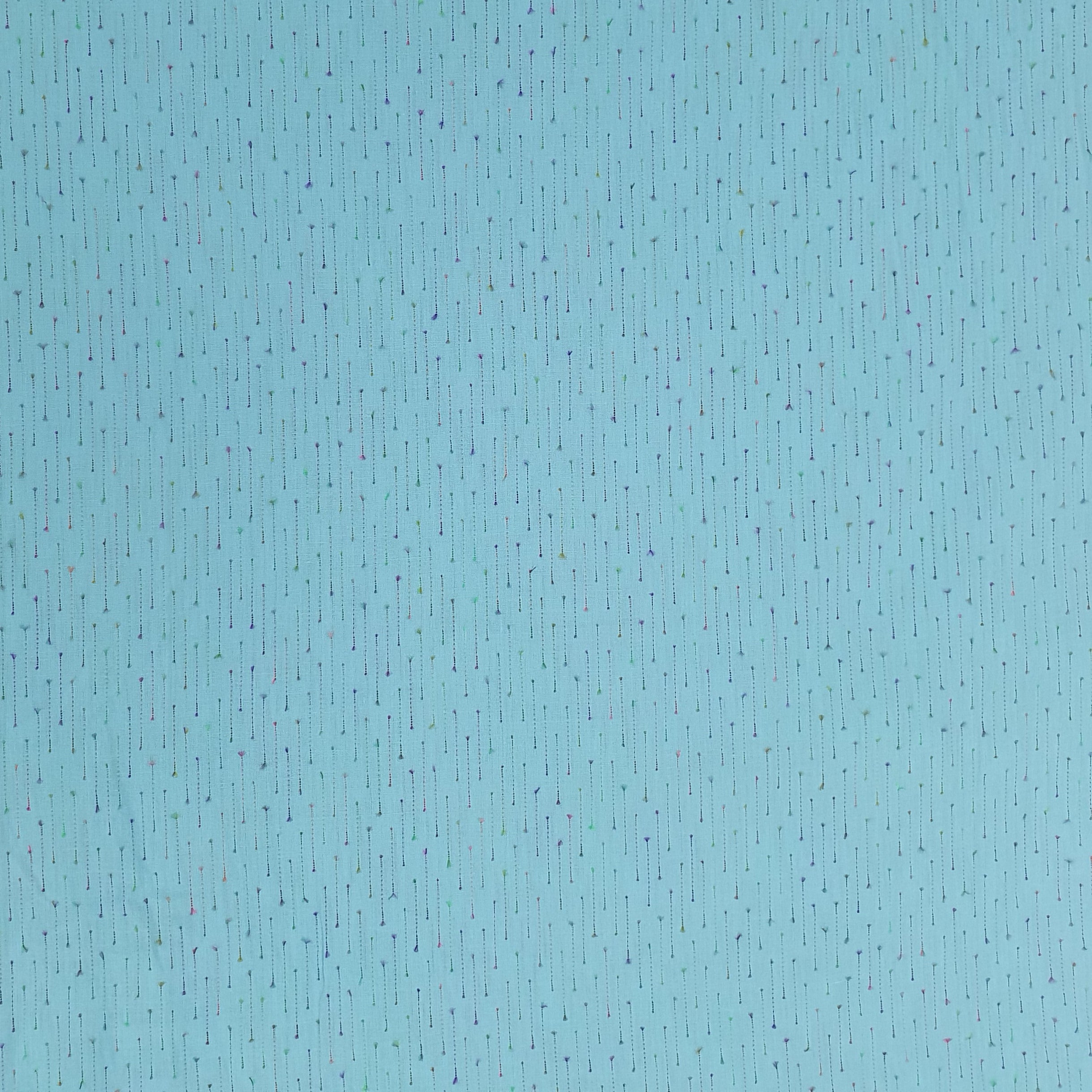 Sky Blue Solid Jacquard Cotton Fabric Plain Weave 48 Inches TU-2015