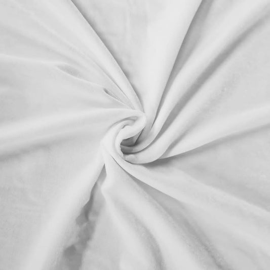 Solid White Poly Velvet Fabric Trade UNO