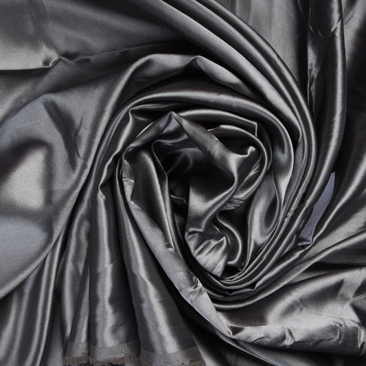 Steel Grey Solid Satin Fabric Trade UNO