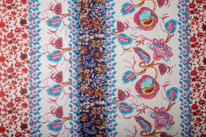 Multi Color Floral Print Viscose Voile Fabric