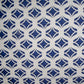 White & Blue Geometrical Print Russian Silk Fabric Trade UNO