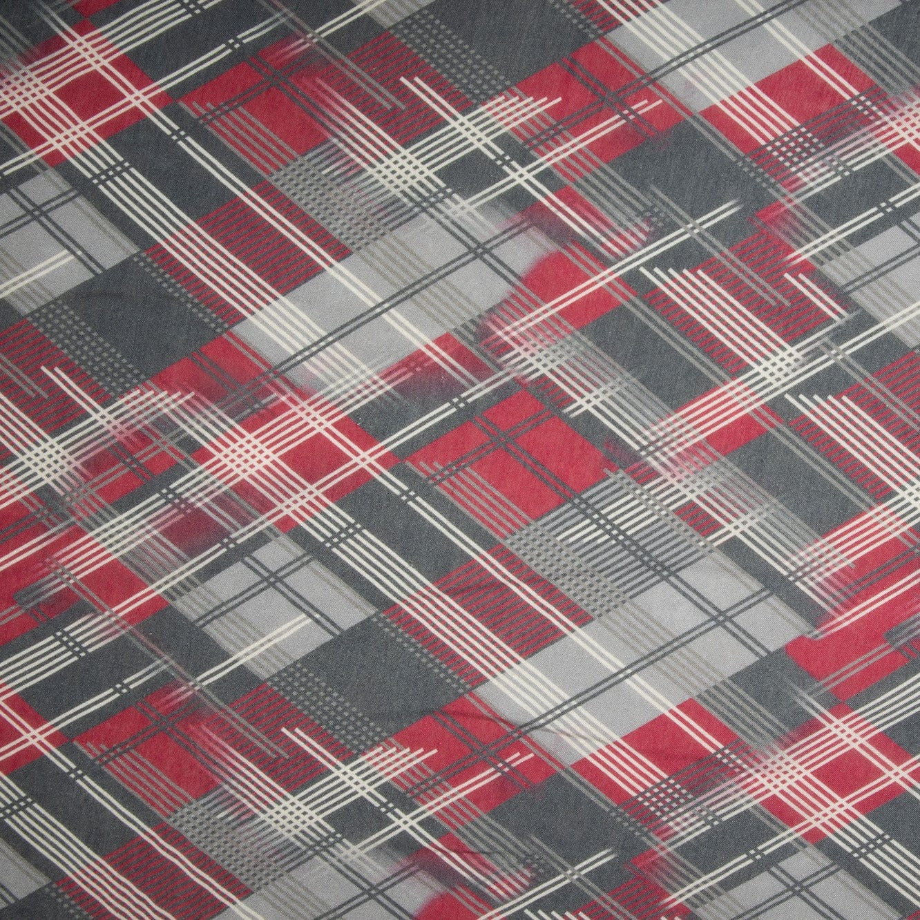 Multi Color Geometrical Print Russian Silk Fabric Trade UNO