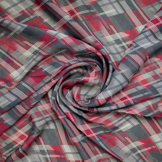 Multi Color Geometrical Print Russian Silk Fabric Trade UNO