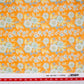 Orange Floral Print Satin Bemberg Fabric Trade UNO