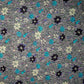 Grey Floral Print Russian Silk Fabric Trade UNO
