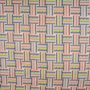 Multi Color Geometrical Print Russian Silk Fabric