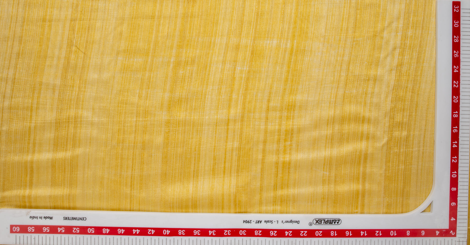 Yellow Foil Print Tusser Silk Fabric Trade UNO