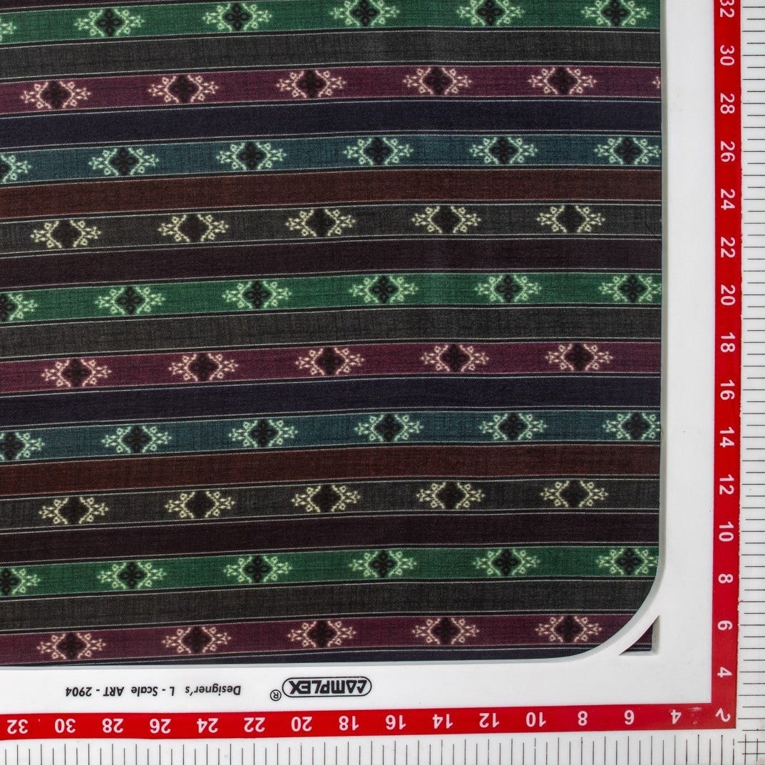 Black Traditional Print Upada Silk Fabric Trade UNO