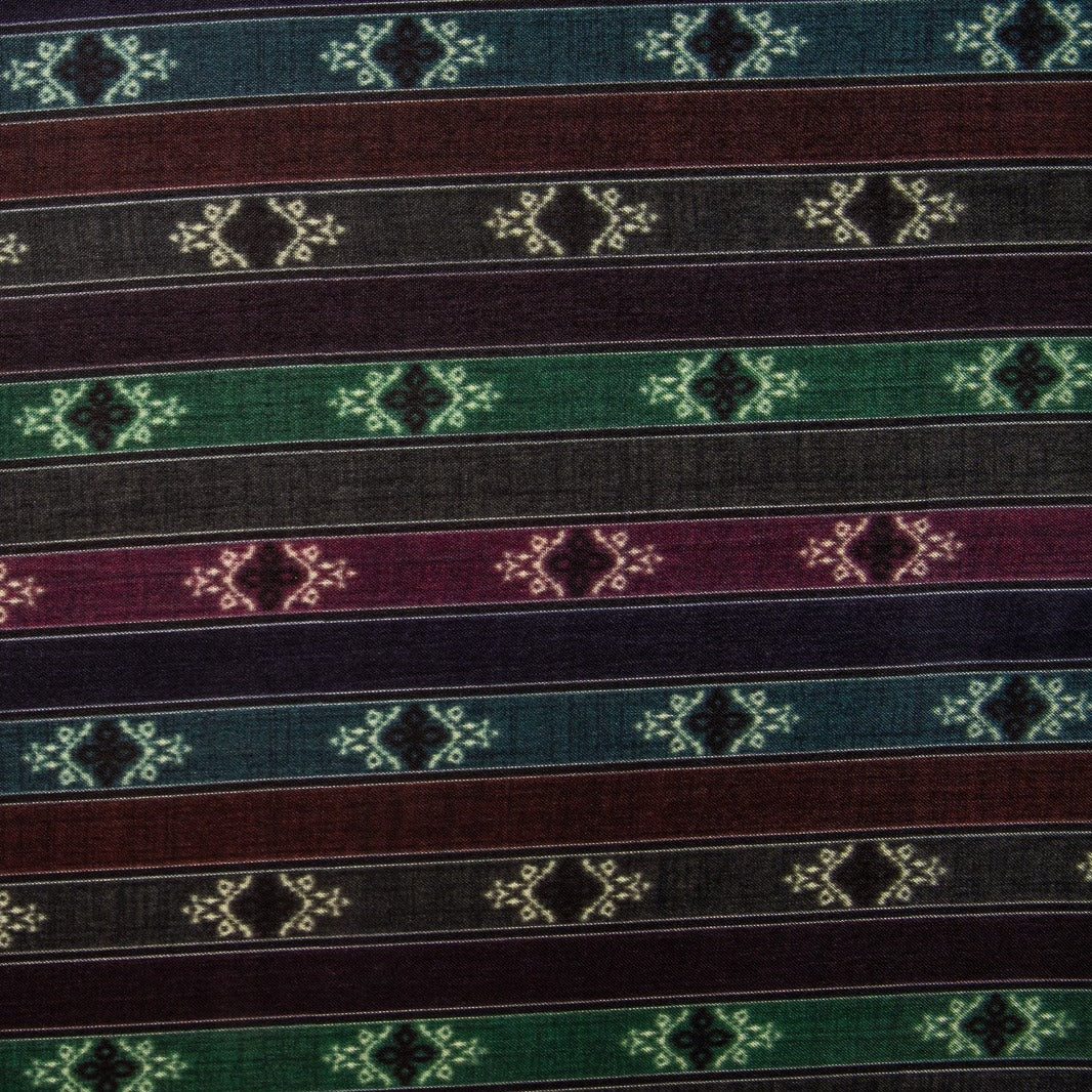 Black Traditional Print Upada Silk Fabric Trade UNO
