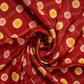 Red Tie & Dye Bandhani-Bandhej Print Upada Silk Fabric Trade UNO