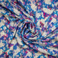 Multi Color Abstract Floral Print Raw Silk Fabric Trade UNO
