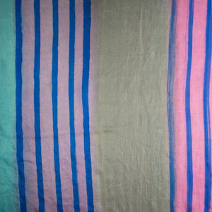 Grey & Pink Stripes Tabby Silk Fabric Trade UNO