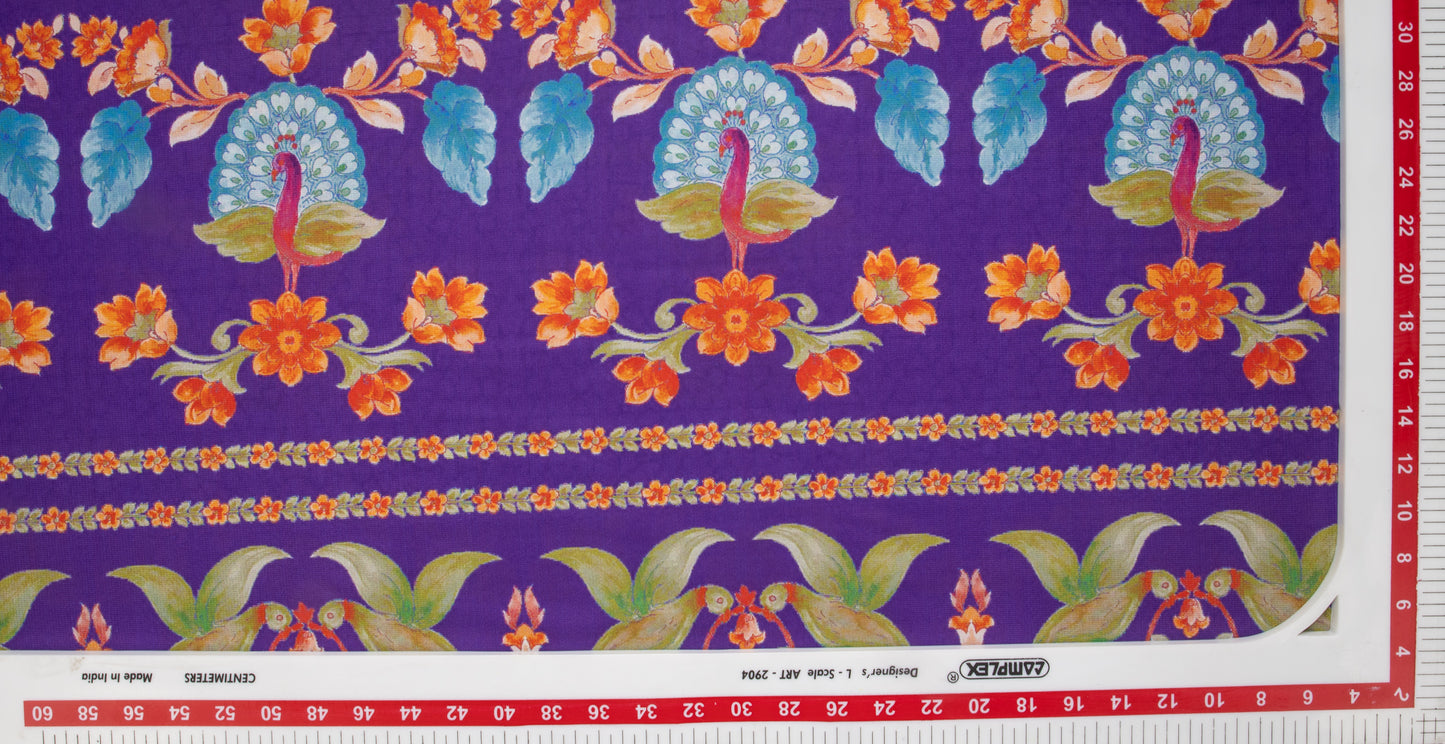 Purple Digital Print Poly Bion Fabric (TU-2885) Trade UNO