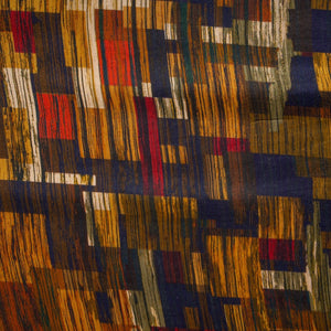 Multi Color Abstract Print Pure Silk Fabric Trade UNO