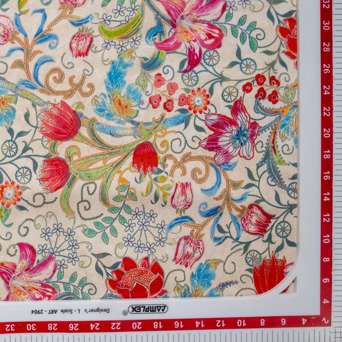 Multi Color Digital Floral Print Pure Silk Fabric Trade UNO