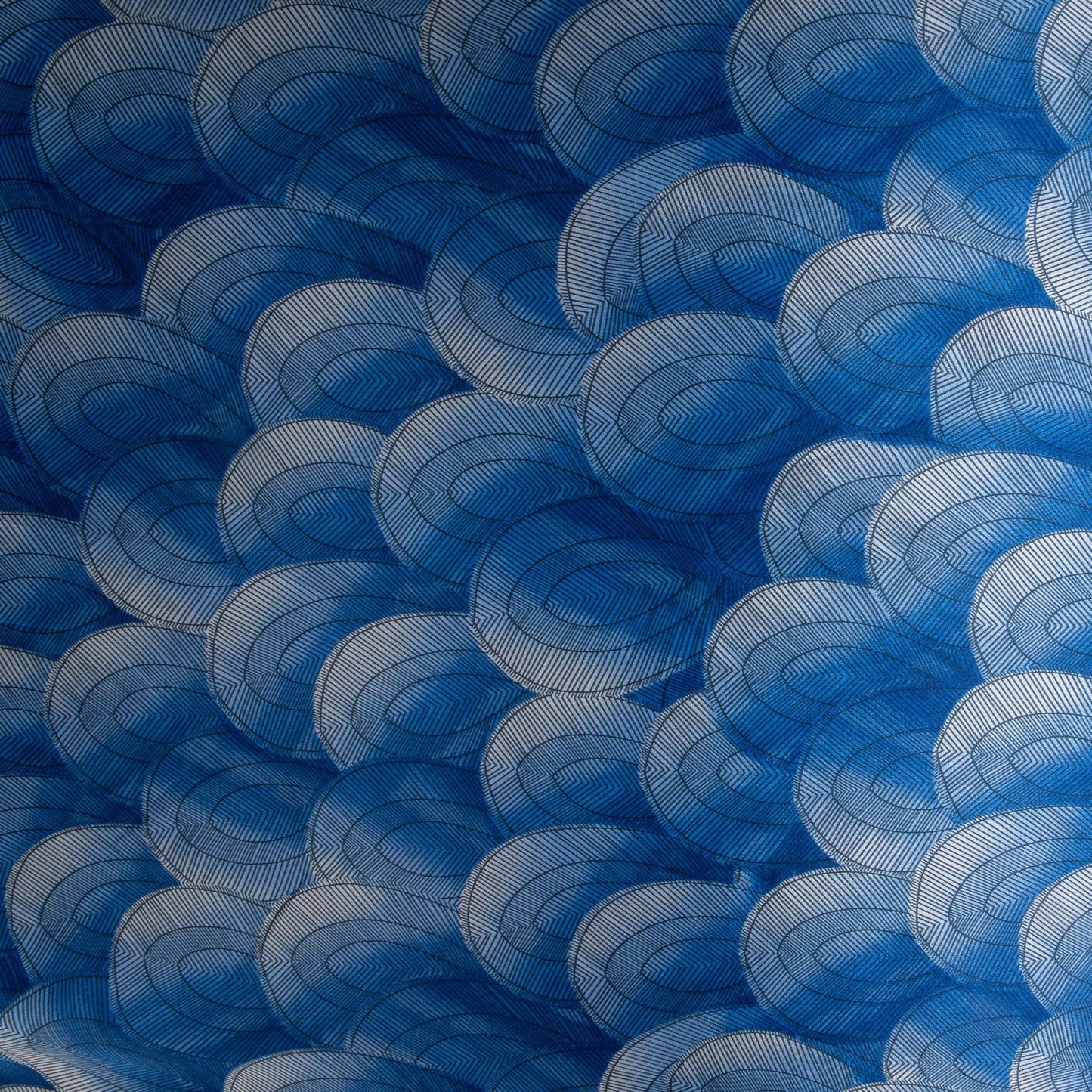 Blue Digital Print Pure Silk Fabric Trade UNO