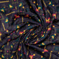 Black Traditional Print Satin Bemberg Fabric Trade UNO