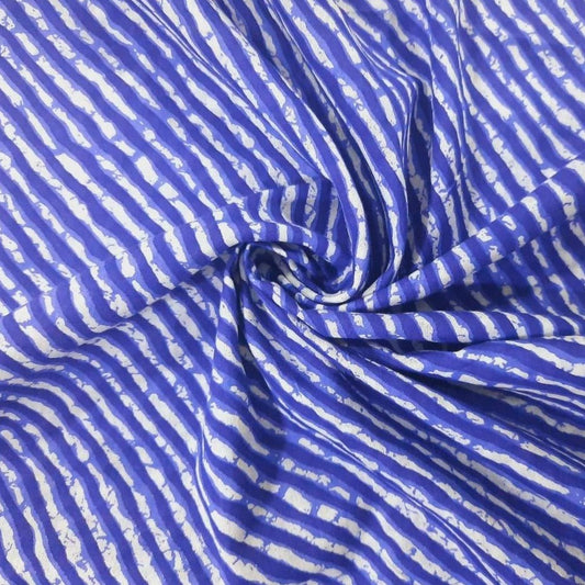 Violet Blue Lehariya Print Cotton Fabric Trade UNO