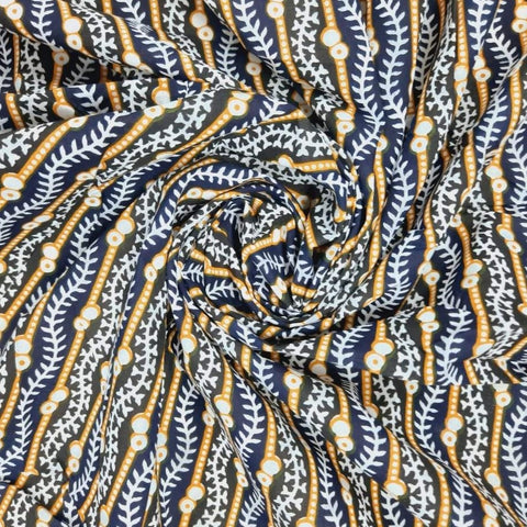 Black & Yellow Digital Print Cotton Fabric Trade UNO