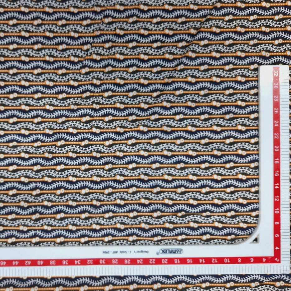 Black & Yellow Digital Print Cotton Fabric Trade UNO