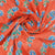 Orange Floral HandBlock Print Cotton Fabric Trade UNO