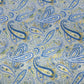 Blue Paisley Print Cotton Silk Fabric Trade UNO