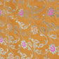 Orange Traditional Print Chanderi Fabric Trade UNO