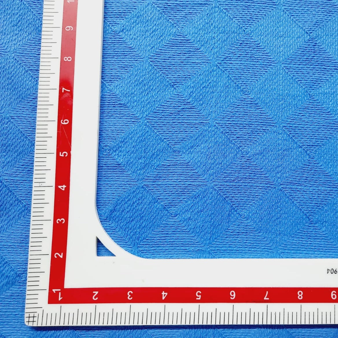 Blue Geometrical Thread Embroidery Cotton Fabric Trade UNO