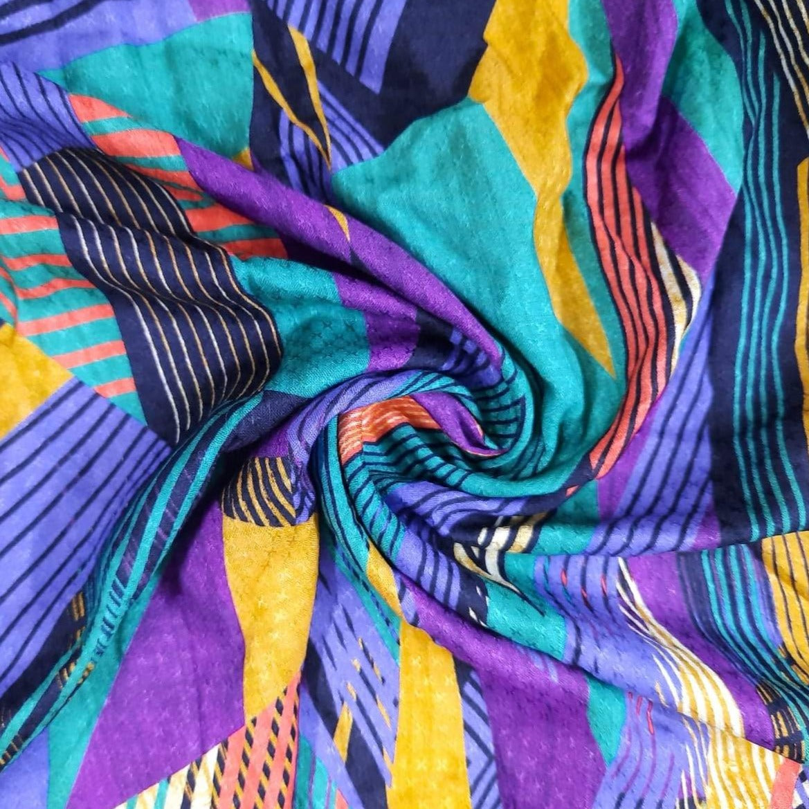 Buy Multi Color Digital Print Viscose Fabric Online 