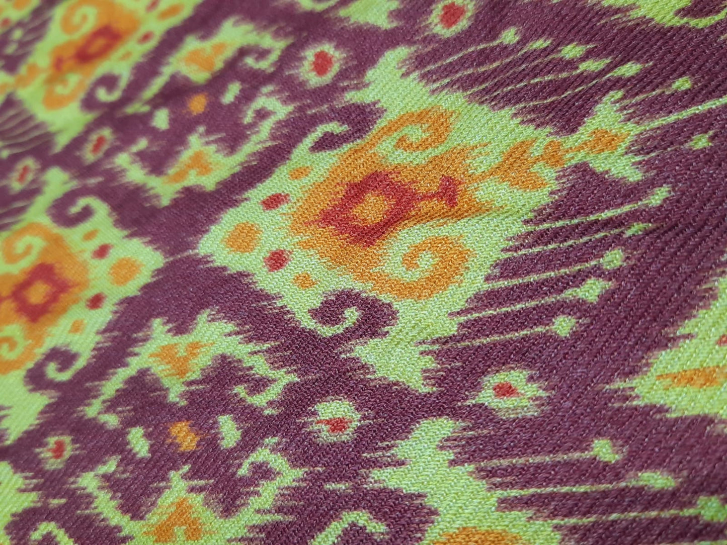 Purple Traditional Ikat Print Spun Fabric Trade UNO