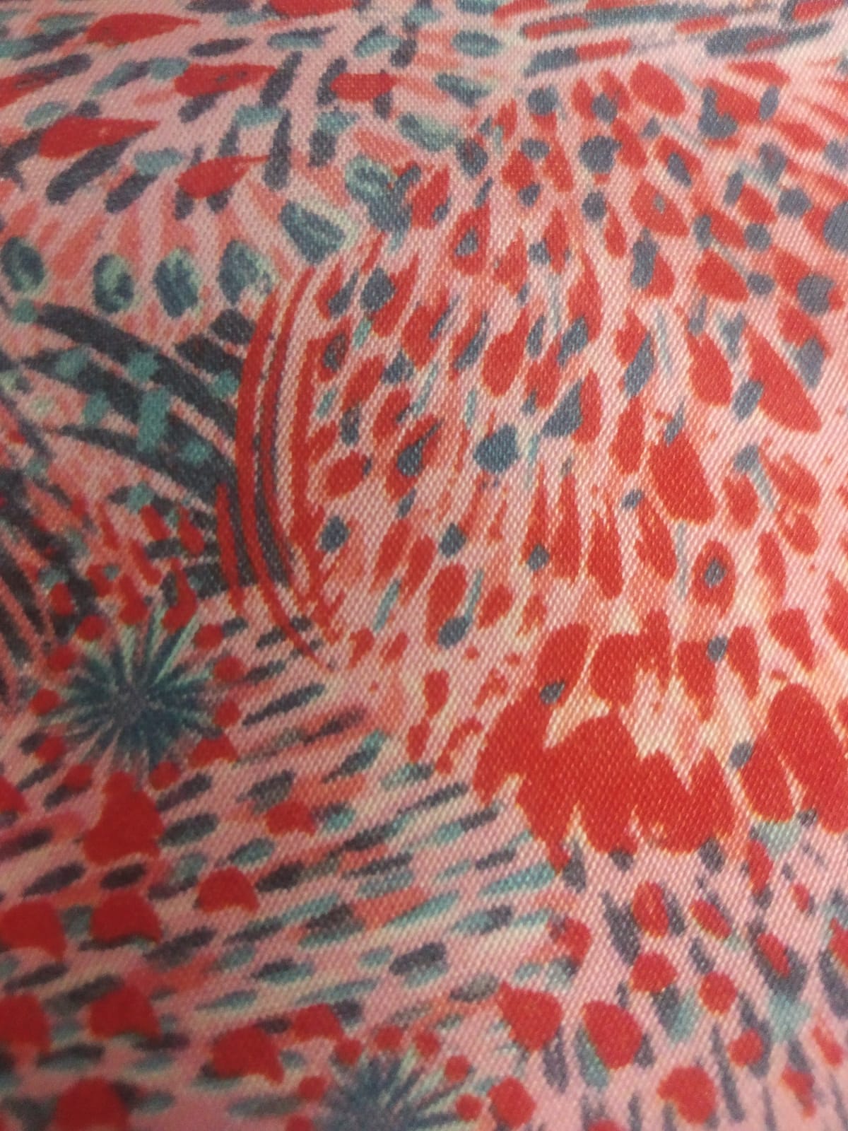 Orange Digital Print Cotton Silk Fabric Trade UNO