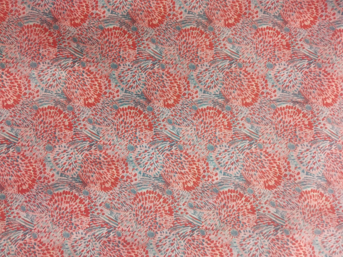 Orange Digital Print Cotton Silk Fabric Trade UNO