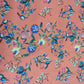 Peach Floral Print Cotton Linen Fabric Trade UNO
