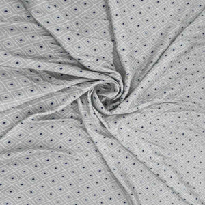 Grey Geometrical Print Rayon Fabric
