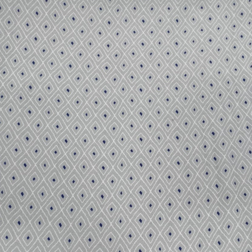 Grey Geometrical Print Spun Fabric Trade UNO