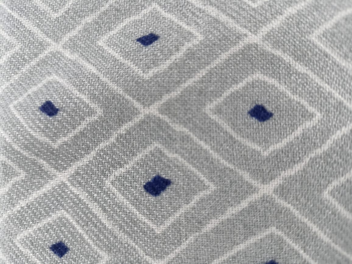 Grey Geometrical Print Spun Fabric Trade UNO