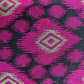 Pink & Black Geometrical Ikat Print Brocade Fabric trade-uno