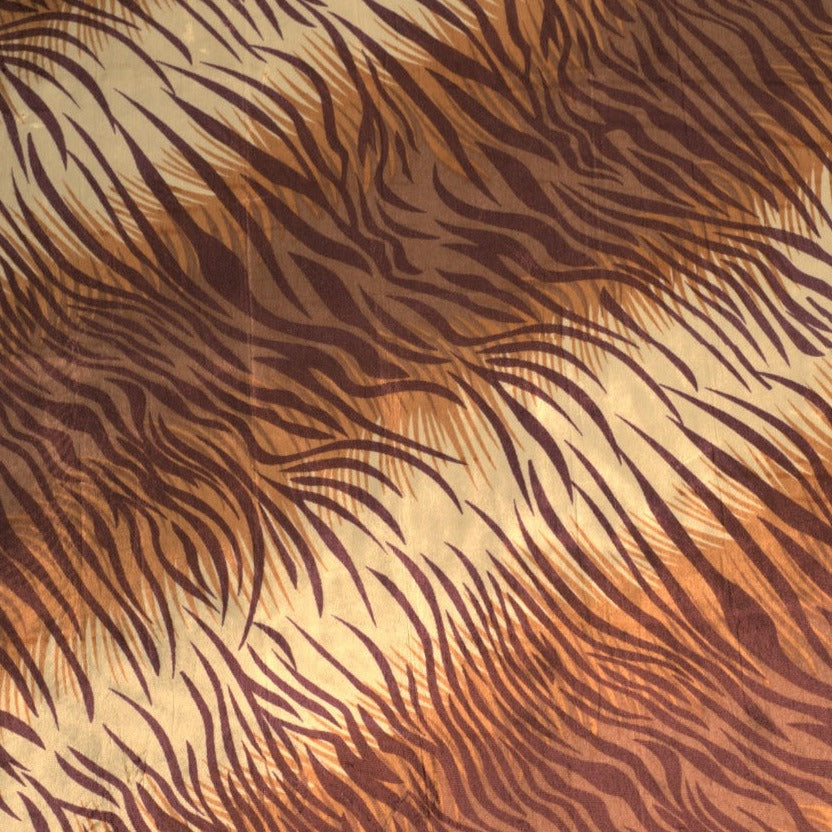Brown & Cream Animal Print Velvet Fabric Trade UNO
